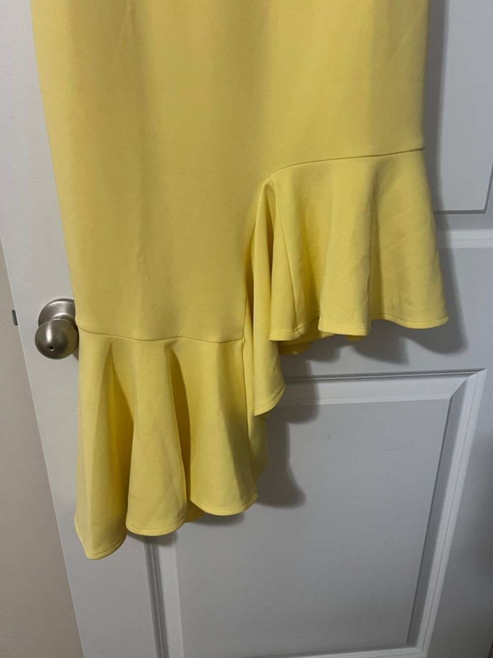 VENUS Yellow High-Low Halter Ruffle Dress - Picture 2 of 6